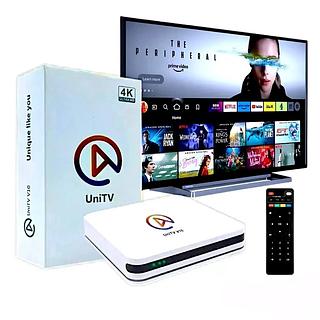 APARELHO ( UNITV ), CONVERSOR SMAT TV 4K, TV BOX, DISPONIVEL NA COR ( BRANCA ).