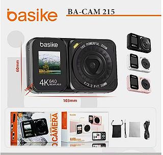 CÂMERA FOTOGRÁFICA DIGITAL, TELA DUPLA ( 4K 640 MEGAPIXELS ), COM ENTRADA PARA CARTÃO DE MEMÓRIA ( TF ). ( BASIKE )