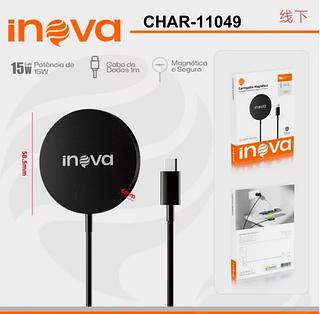 Carregador Magnético Inova 15W com Cabo USB-C 1m para Celular Carregamento Sem Fio Rápido