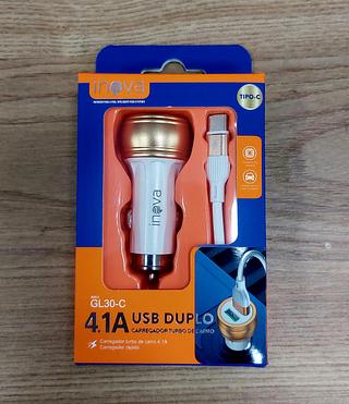 CARREGADOR VEICULAR ( 4.1A ) ANDROID ( TC ), USB. ( INOVA )