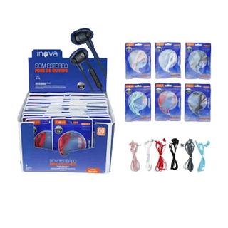 FONE DE OUVIDO COM FIO E BORRACHA ( P2 ). ( INOVA )