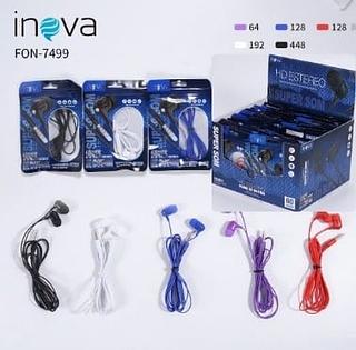 FONE DE OUVIDO COM FIO E BORRACHINA, ( P2 ). ( INOVA )