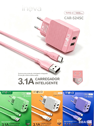 CARREGADOR COLORIDO PARA ANDROID ( TC )-3.1A