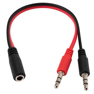 CABO ADAPTADOR Y ( P2 ) PARA FONE DE OUVIDO ( 1| P2-FEMEA ) PARA ( 2| P2-MACHO ). ( ECOODA )