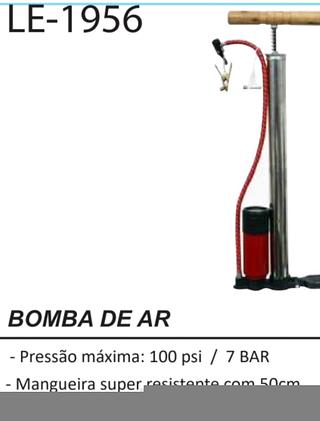 BOMBA DE AR GRANDE PARA ENCHER PNEU DE BICICLETA, BOLA, MOTO E ETC