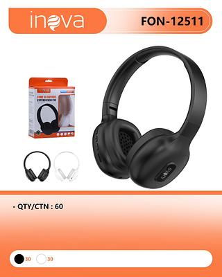 FONE DE OUVIDO HEADPHONE SEM FIO, BLUETOOTH, RÁDIO FM, E SD. ( INOVA )