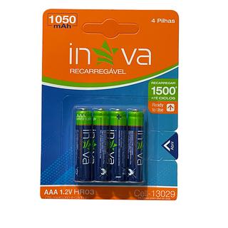 PILHA RECARREGÁVEL ( AAA ) 1050mAh- C| 4UNIDADES