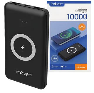 CARREGADOR PORTÁTIL, ( 10.000mAh ), ( POWER BANK ), COM INDUÇÃO ( 10W ). ( INOVA )