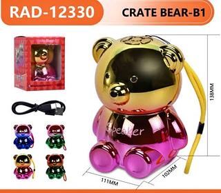 CAIXA DE SOM ( 8W ) RECARREGÁVEL DE URSO, ( RÁDIO FM, USB-TF, SD ). ( INOVA )