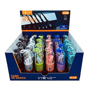 CABO NO TUBO ( 3.4A ) PARA ANDROID ( V8 ), ( 1M ). ( INOVA )