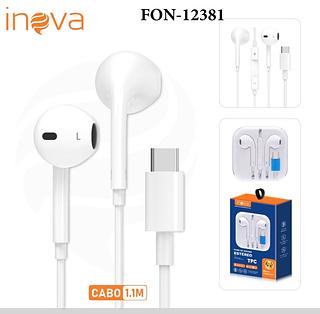 FONE DE OUVIDO COM FIO PARA ANDROID ( TC ). ( INOVA )