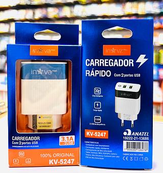 FONTE DE CARREGADOR 2USB 3.1A(INOVA)