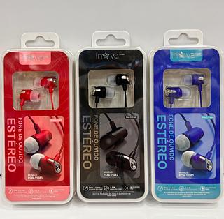 FONE DE OUVIDO COM FIO, COM BORRACHINHA ( P2 ), COLORIDO. ( INOVA )