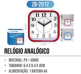 RELÓGIO ANALÓGICO COM DESPERTADOR ( LUA TEK )