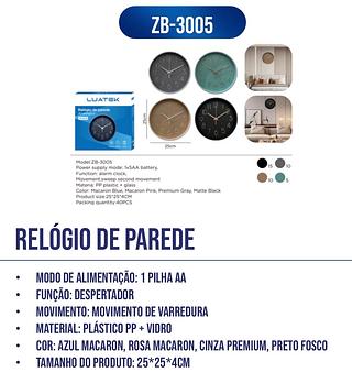 RELÓGIO DE PAREDE (LUATEK)