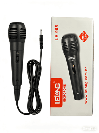 MICROFONE COM FIO ( 2.5M ). ( LELONG )