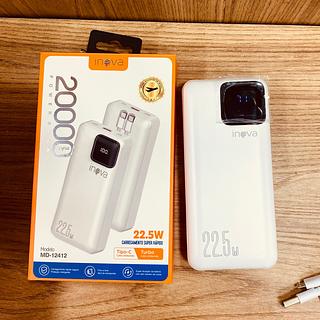 BATERIA PORTÁTIL ( 20.000mAh ), COM CABO PARA ANDROID ( TC ), E PARA IPHONE ( I6 )( POWER BANK ). ( INOVA )