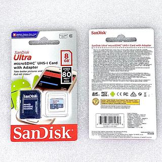 CARTÃO DE MEMÓRIA ( 8GB ), ORIGINAL. ( SanDisk )