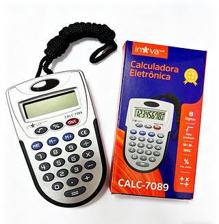 CALCULADORA ELETRONICA PEQUENA COM CORDA, 8 DIGITOS