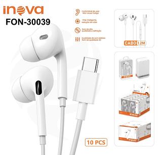 Fone de ouvido com fio para tipo-c (inova)
