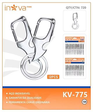 PACOTE DE CHAVEIRO AÇO PARA CHAVES, ( 12 UNIDADES ). ( INOVA )