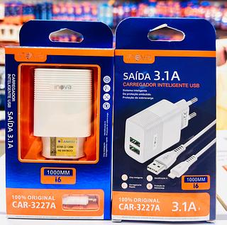 CARREGADOR ( 3.1A ) PARA IPHONE ( IP ), CABO SOLTO. ( INOVA )