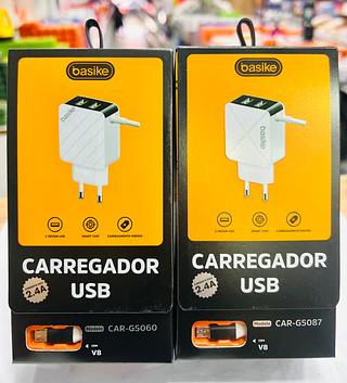 1-CARREGADOR PARA ANDROID ( V8 ) 2.4A- BASIKE