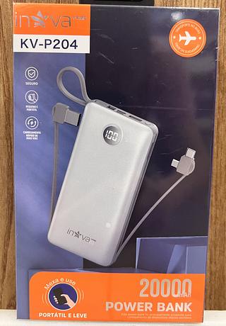 CARREGADOR PORTÁTIL ( 20.000mAh ), POWER BANK , COM CABO, VISOR DIGITAL DE BATERIA.