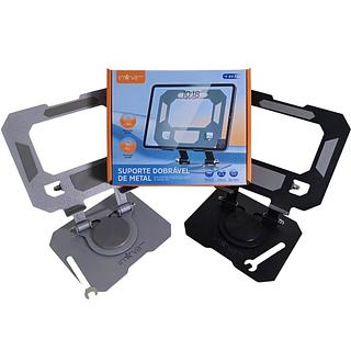 SUPORTE DOBRÁVEL DE METAL, COM ROTAÇÃO 360°, PARA CELULAR E TABLET. ( INOVA )