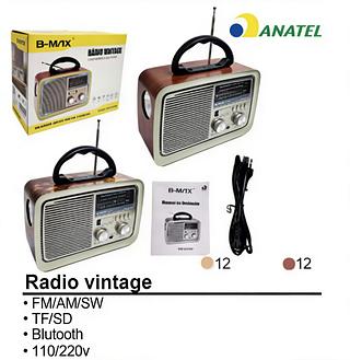RÁDIO FM RECARREGÁVEL COM, ( SD, USB, RÁDIO FM, BT ).( B-MAX )