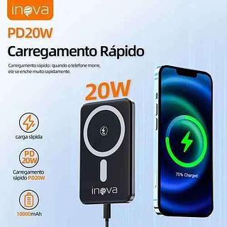 CARREGADOR PORTÁTIL ( 10.000mAh ), ( POWER BANK ) COM INDUÇÃO.( INOVA )