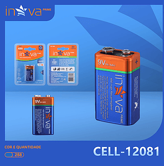 BATERIA RECARREGÁVEL, ( 9V ). ( INOVA )