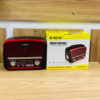 RÁDIO FM, RETRÔ ( VINTAGE ), LANTERNA ( FM, AM , USB, SD CARD, BT ). ( B-MAX )