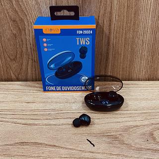 FONE DE OUVIDO SEM FIO BT, COM BORRACHINHA. ( INOVA )