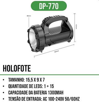 LANTERNA DE LED, RECARREGÁVEL. ( DP )