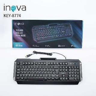 TECLADO GAMER, COM FIO E COM ( LED RGB ), PARA COMPUTADOR ( PC ), E NOTEBOOK.