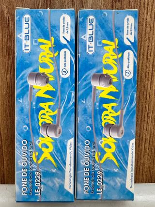 FONE DE OUVIDO COM FIO E BORRACHINHA ( P2 ). ( IT-BLUE )