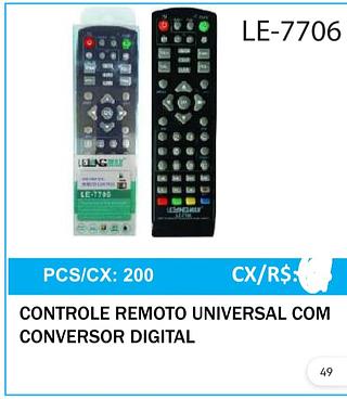 CONTROLE REMOTO UNIVERSAL PARA CONVERSOR DIGITAL