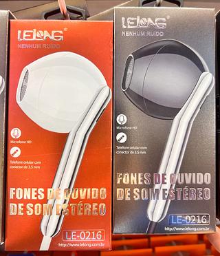 FONE DE OUVIDO COM FIO ( P2 ). ( LELONG )