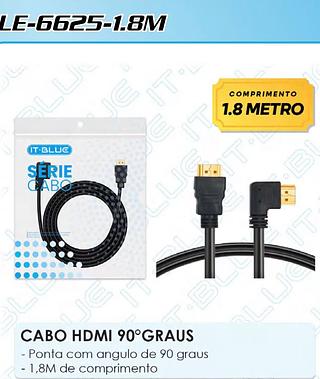 Cabo HDMI com um Plug 90º Graus (IT-BLUE)