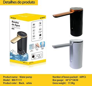 DISPENSER, BOMBA DE ÁGUA RECARREGÁVEL PARA GALÃO, COM CONTAGEM EXATA DE ( ML ). ( B-MAX )