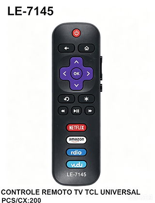 Controle Remoto TV TCL Universal