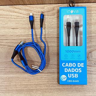 CABO ( 2 EM 1 ), PARA ANDROID ( V8 ) E IPHONE ( I6 ), ( 1M ). ( INOVA )