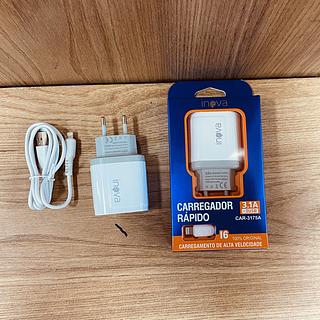 CARREGADOR ( 3.1A ) PARA IPHONE ( IP ), CABO SOLTO. ( INOVA )