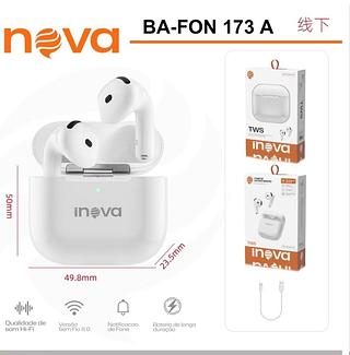 Fone de Ouvido Bluetooth Inova BA-FON 173A TWS Sem Fio Hi‑Fi com Estojo de Recarga
