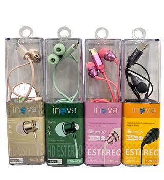 FONE DE OUVIDO COM FIO E BORRACHINHA PARA ANDROID ( TC ). ( INOVA )