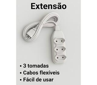 EXTENSÃO DE 3 TOMADAS, 1.5M DE CABO