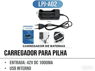 CARREGADOR PARA PILHA, 18650/14450