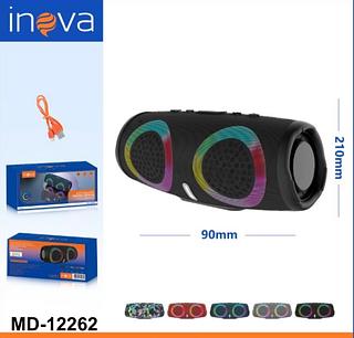 CAIXA DE SOM ( 10W ), PORTÁTIL PEQUENA , RECARREGÁVEL, LED ( RGB ) ( RÁDIO FM, TF CARD, AUX, BT ). ( INOVA )