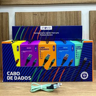 CABO COLORIDO ( 3.4A ) PARA ANDROID ( TC ), ( 1M ), CAIXA COM ( 30- UNIDADES ). ( INOVA )